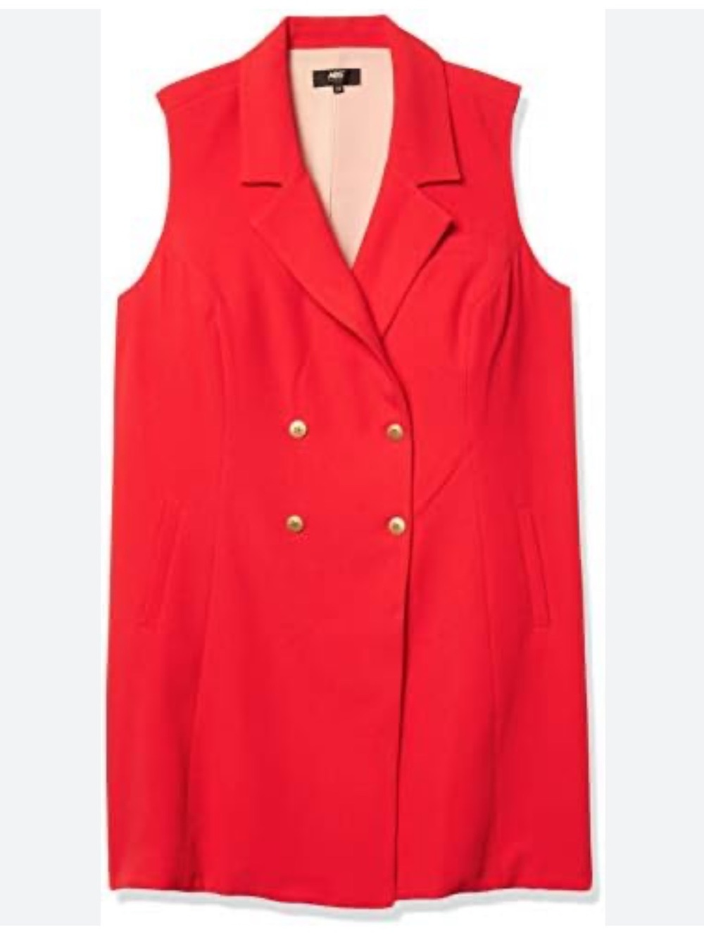 NWT ABS Allen Schwartz Red Sleeveless Blazer Vest Dress Plus Size 20